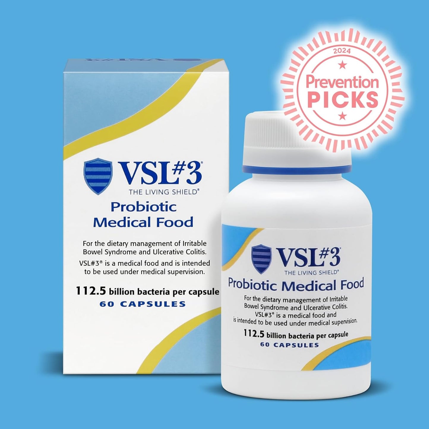 High Potency VSL#3 Probiotic Capsules for Digestive Health Support - 112.5 Billion CFUs, Multi-Strain Live Probiotics for Men & Women - 240 Pack
