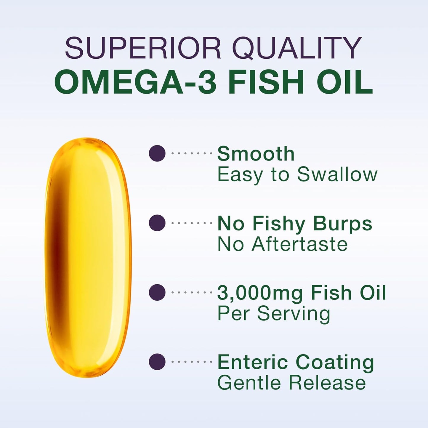 High Potency Wild Caught Omega 3 Fish Oil - Triple Strength DHA 900mg + EPA 1200mg - Non-GMO Enteric Coated Softgels - 90 Count