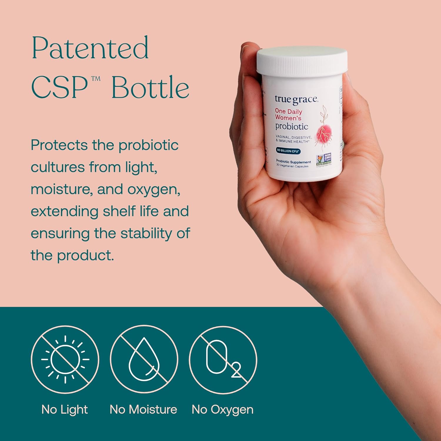 High-Potency Women’s Probiotic - 30 Vegetarian Capsules - 90 Billion CFU - Supports Digestive, Vaginal, and Immune Health - Gluten & Soy Free