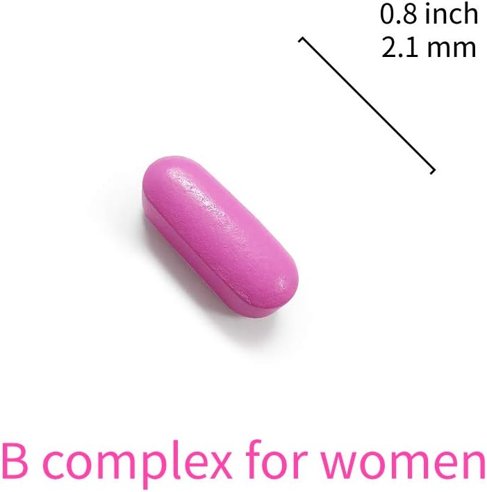 High Potency Women's Vitamin B Complex with Iron, Vitamin C, Cranberry, Pine Bark, Green Tea for Energy - 90 Vegetarian Tablets
