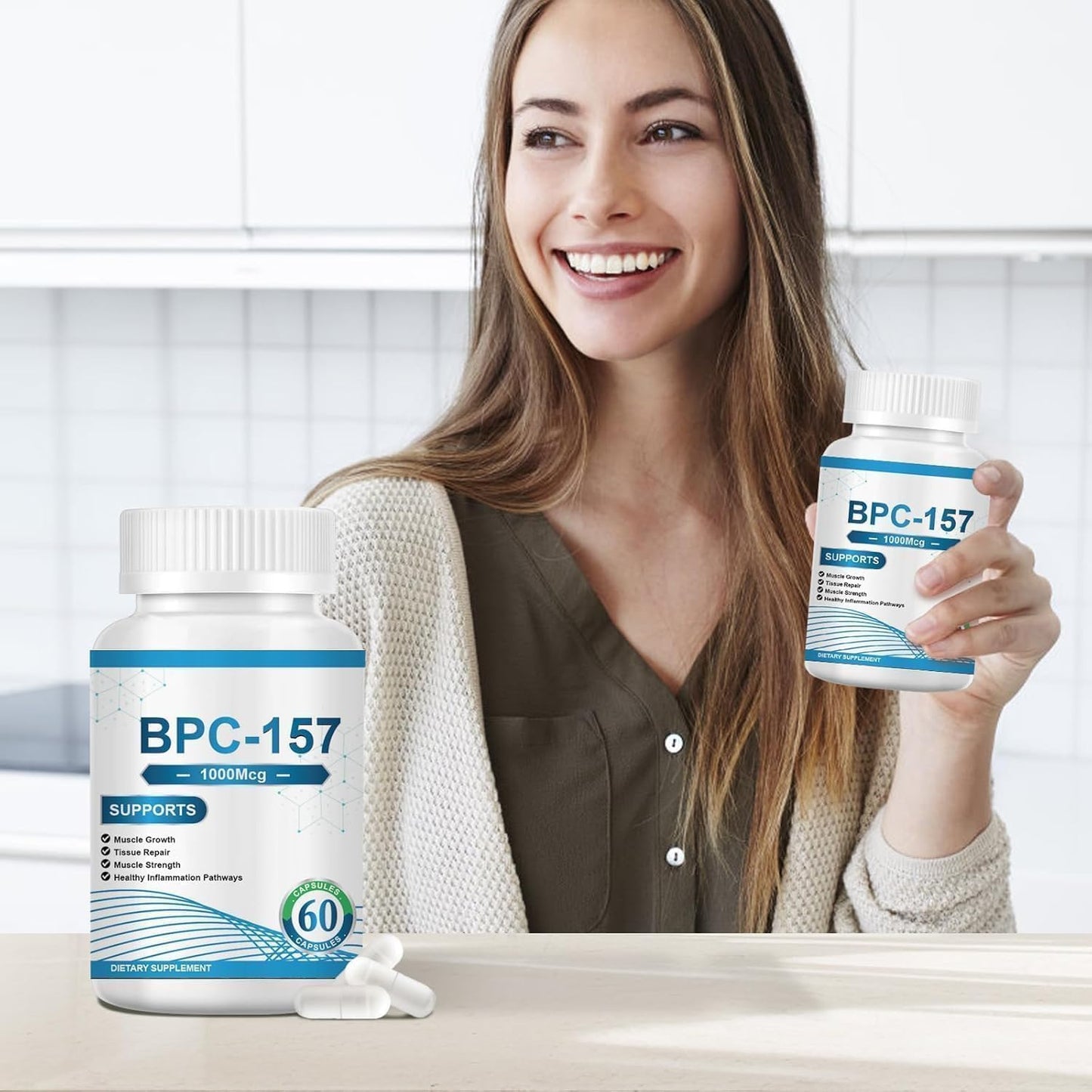 High Potency WUEYOPRON BPC 157 Peptide Capsules - New Protective Compound - Non-GMO, Gluten-Free Supplement - 60 Capsules