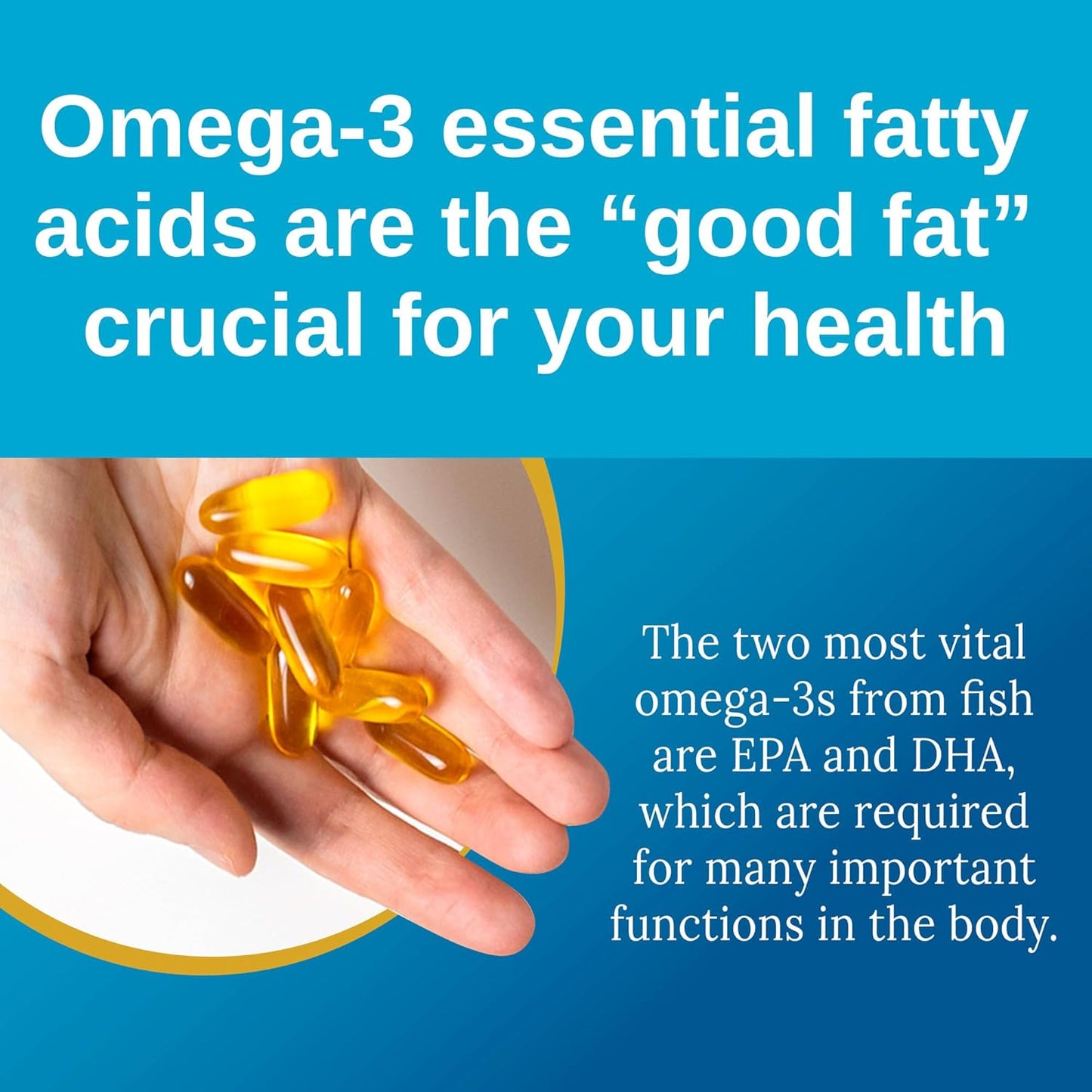 High Potency Xtendlife Omega 3 DHA Fish Oil - 1100mg with 700mg DHA and 300mg EPA - Heart and Brain Support - 60 Softgels