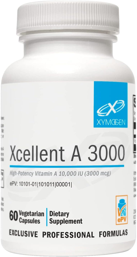 High-Potency XYMOGEN Xcellent A Vitamin A Supplement (Retinyl Palmitate) - Supports Immune Function, Skin & Mucous Membranes - 60 Capsules - BoostGo Australia