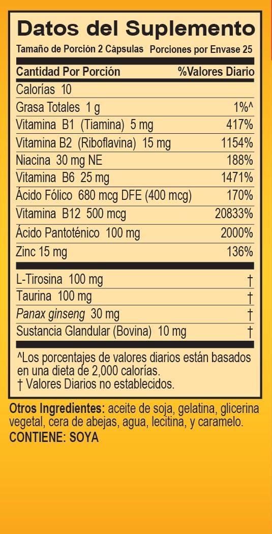 High Potency Zinc & 7 B Vitamins Super Macho Dietary Supplement, No Preservatives, Sugar, or Caffeine, Made in USA - 50 Softgels