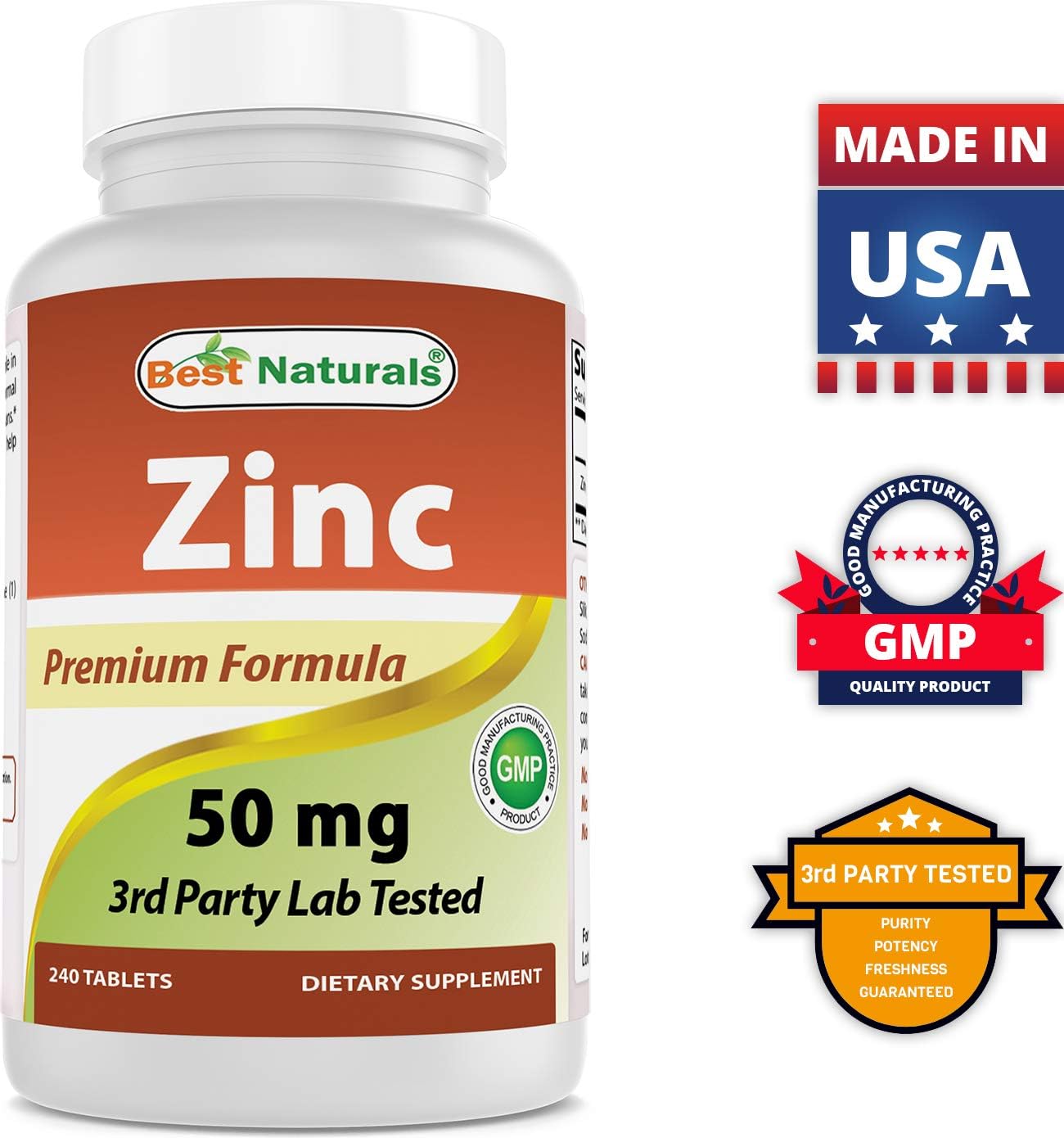 High Potency Zinc Gluconate 50mg & Vitamin B12 6000 mcg Supplement for Immune Support and Energy Boost