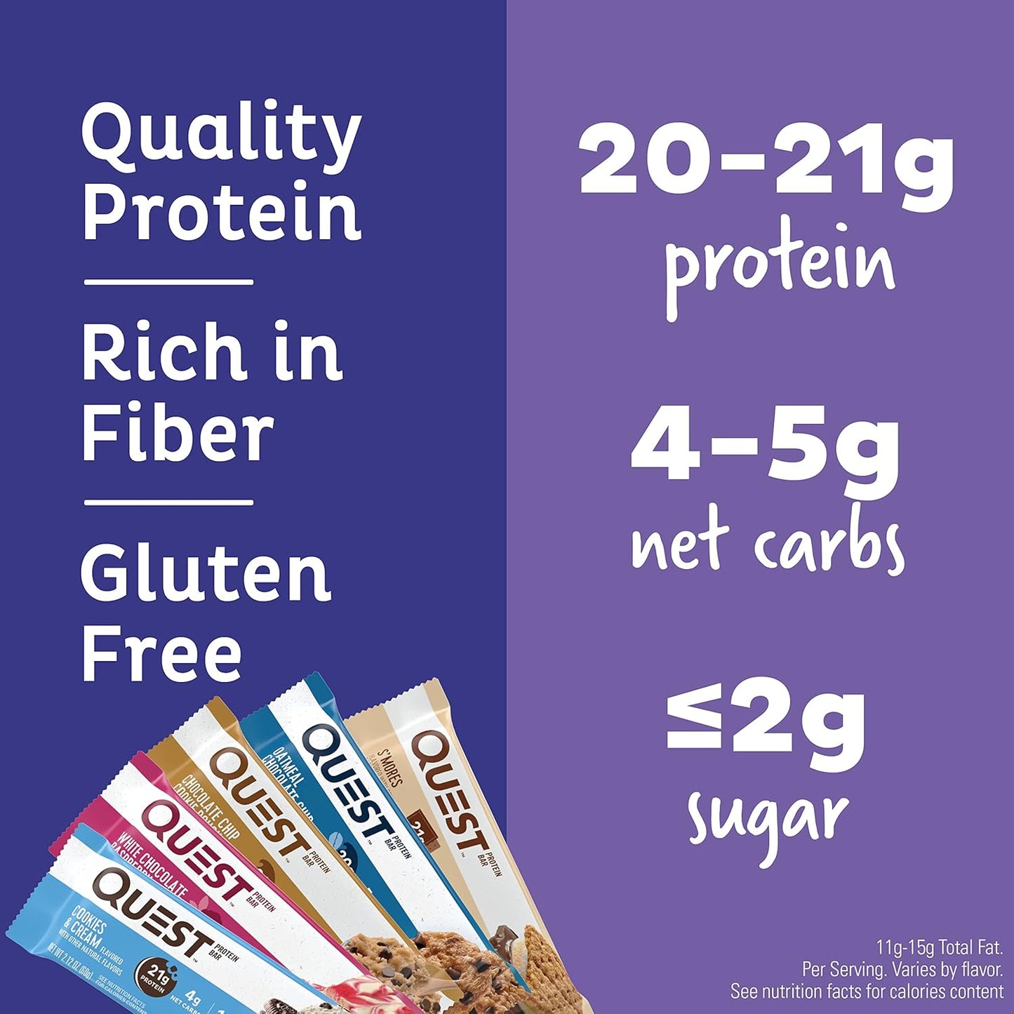 High Protein Bars Variety Pack with 30 Bars, Gluten-Free Options, Assorted Flavors - Quest Nutrition & Pure Protein Bars