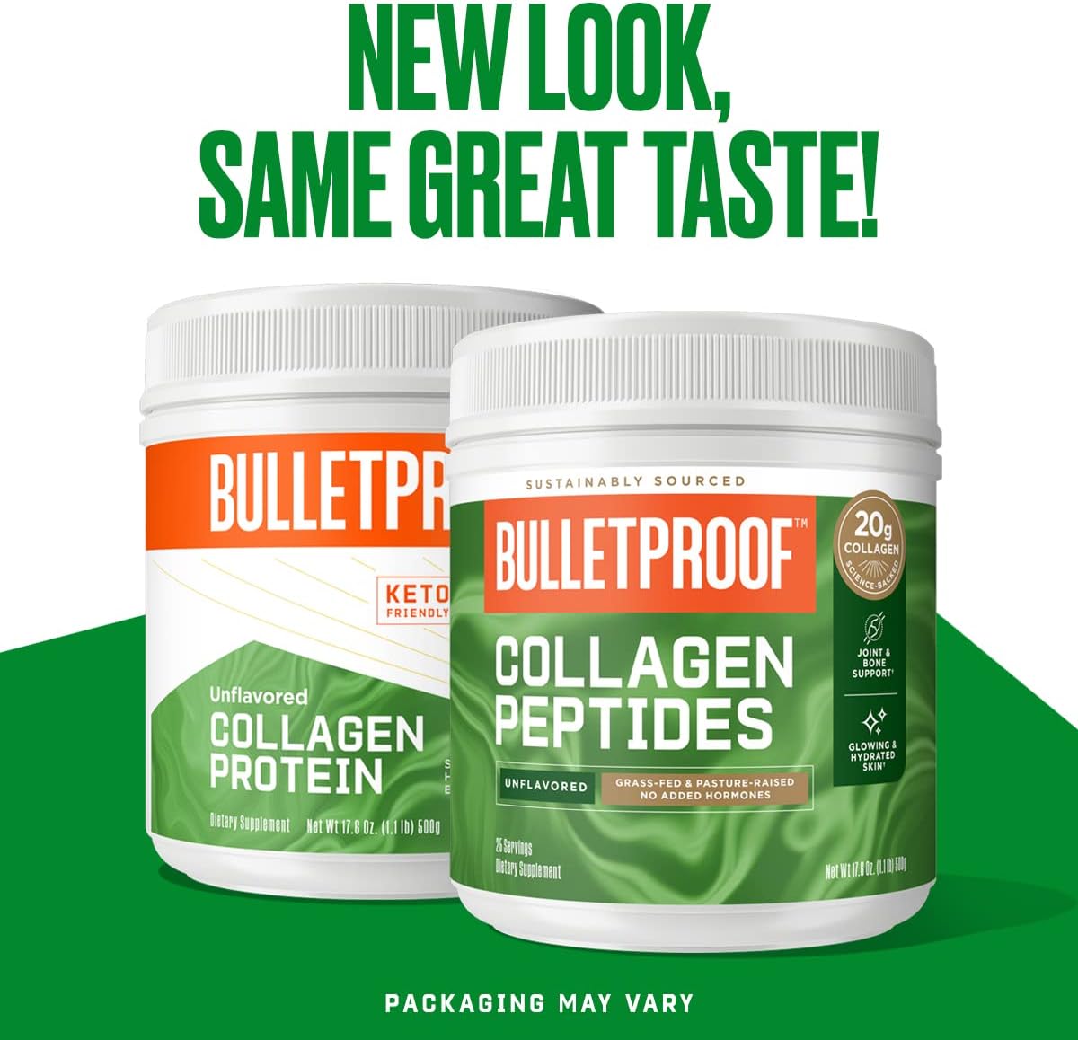 High-Protein Bulletproof Collagen Peptides Powder, 17.6 Oz - Original Unflavored Creamer with Healthy Fats & MCT Oil