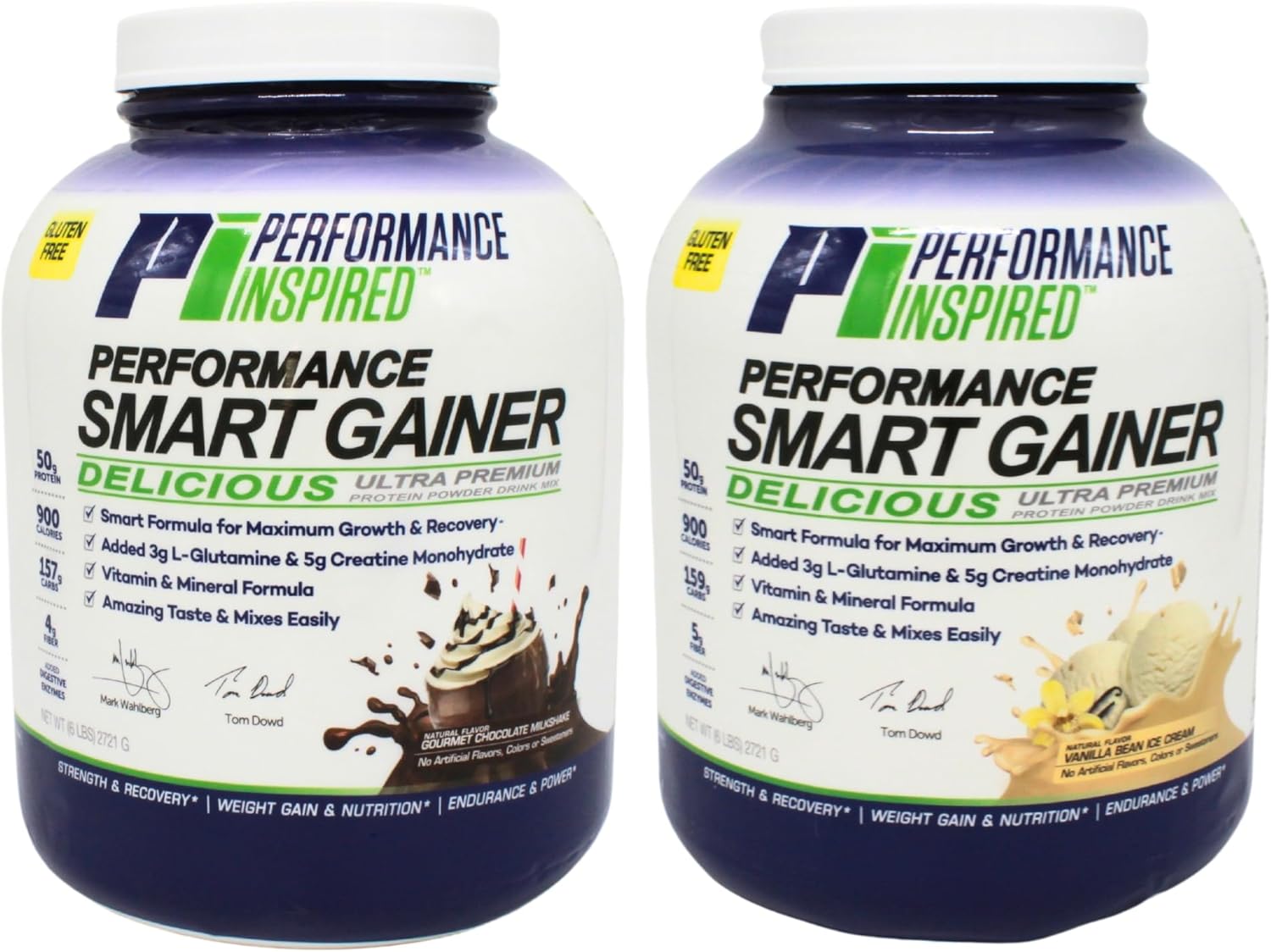 High-Protein Chocolate Milkshake Mass Gainer with Creatine & L-Glutamine for Muscle Growth and Recovery - 6 lb, 50g Protein, 900 Calories - Performance Inspired Nutrition