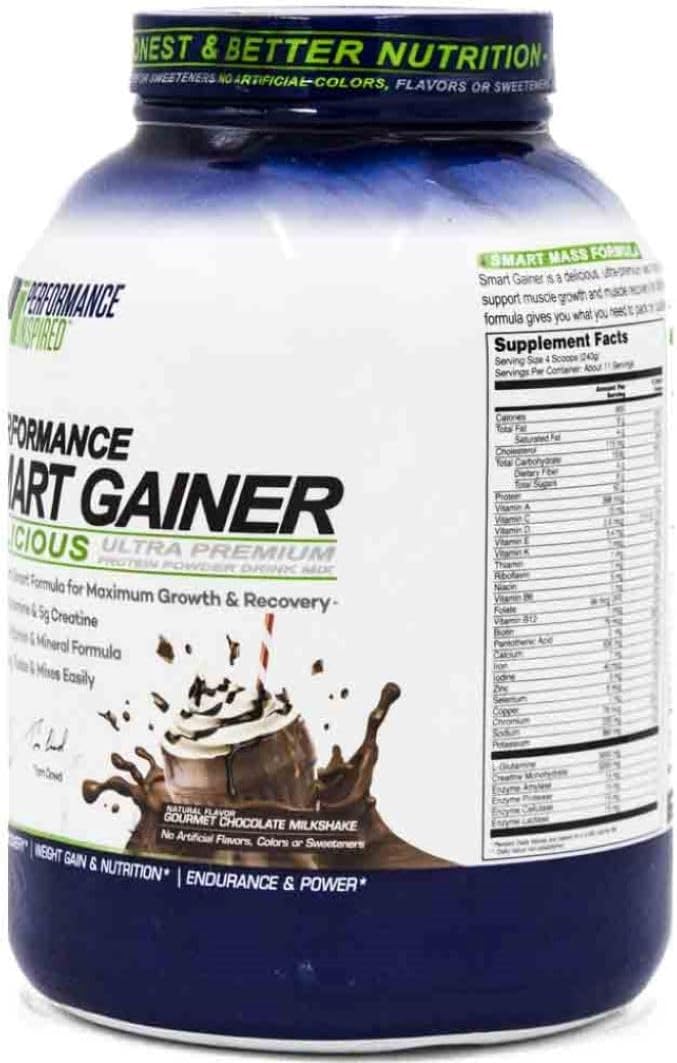 High-Protein Chocolate Milkshake Mass Gainer with Creatine & L-Glutamine for Muscle Growth and Recovery - 6 lb, 50g Protein, 900 Calories - Performance Inspired Nutrition