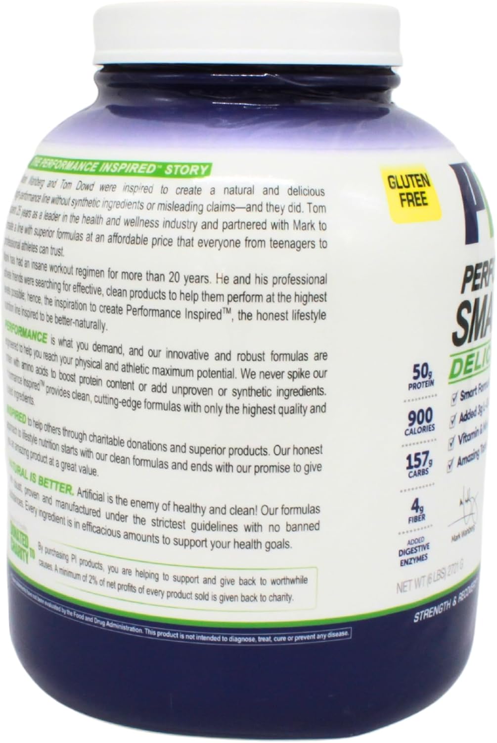 High-Protein Chocolate Milkshake Mass Gainer with Creatine & L-Glutamine for Muscle Growth and Recovery - 6 lb, 50g Protein, 900 Calories - Performance Inspired Nutrition