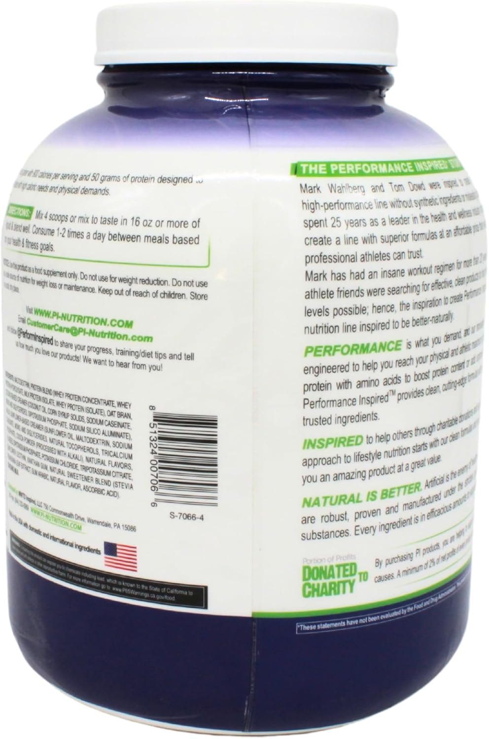 High-Protein Chocolate Milkshake Mass Gainer with Creatine & L-Glutamine for Muscle Growth and Recovery - 6 lb, 50g Protein, 900 Calories - Performance Inspired Nutrition