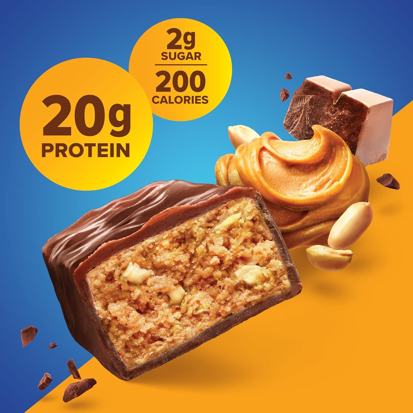 High Protein Chocolate Peanut Butter Pure Protein Bars, 1.76oz, 12 Count - Nutritious Snacks for Energy, Low Sugar, Gluten Free