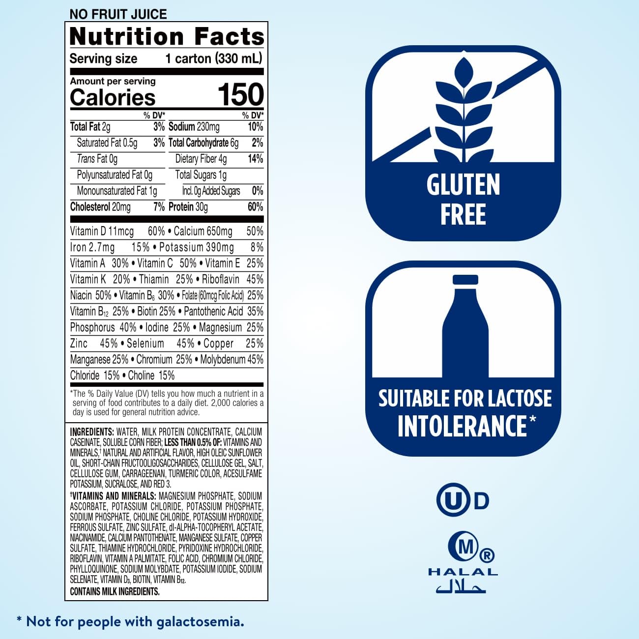 High-Protein Creamy Peach Nutrition Shake | 30g Protein, Low Sugar, High Fiber | 4 Pack