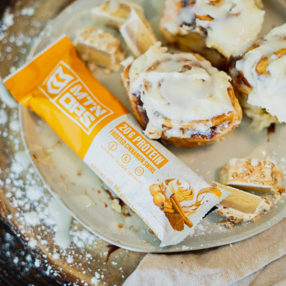 High Protein Frosted Cinnamon Swirl Bars with Whey Isolate & Concentrate, Collagen, Low Sugar, 10 Count