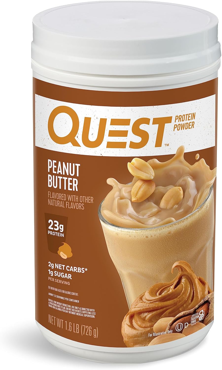 High Protein Peanut Butter Powder with Low Sugar, Gluten Free, 23 Servings, 1.6lb