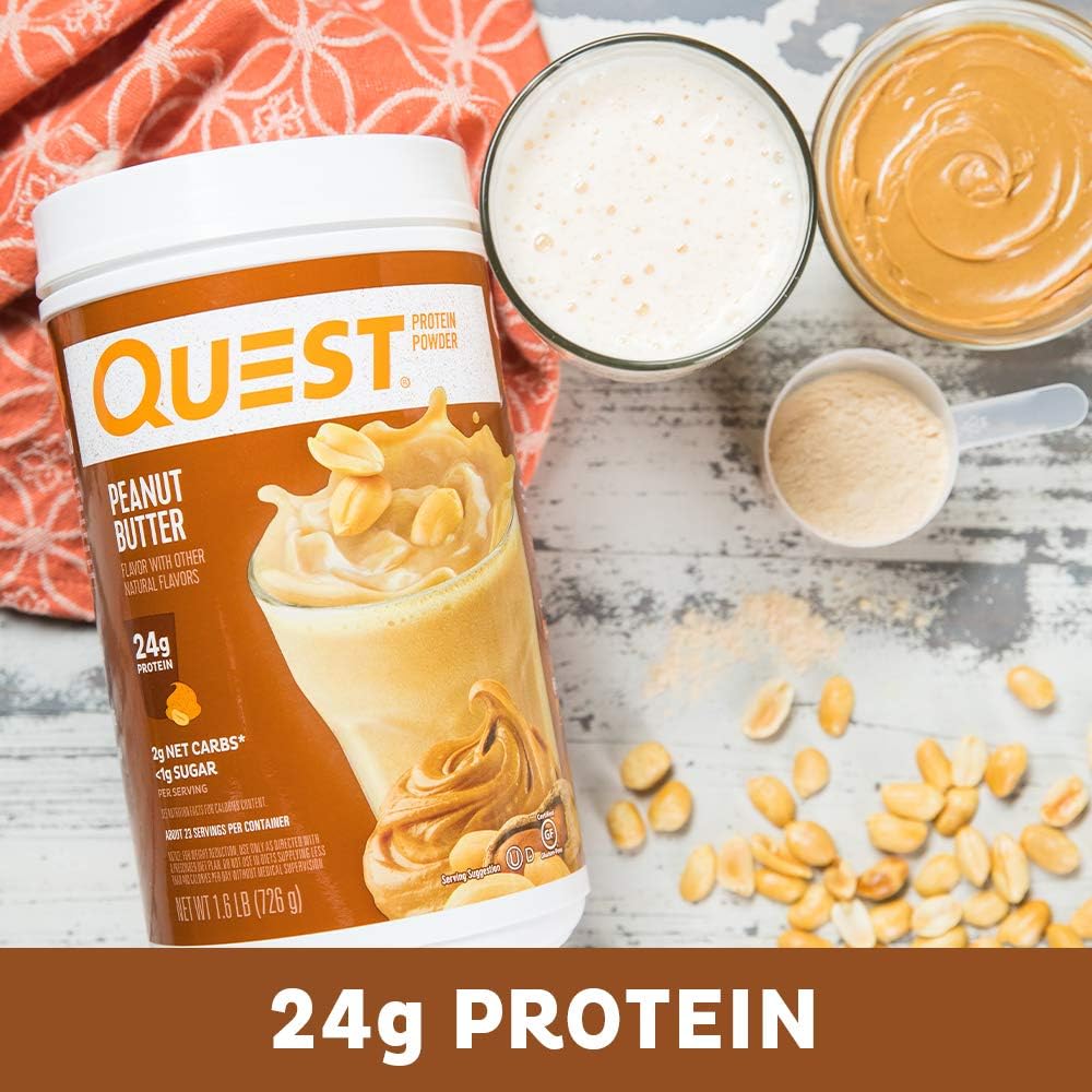 High Protein Peanut Butter Powder with Low Sugar, Gluten Free, 23 Servings, 1.6lb