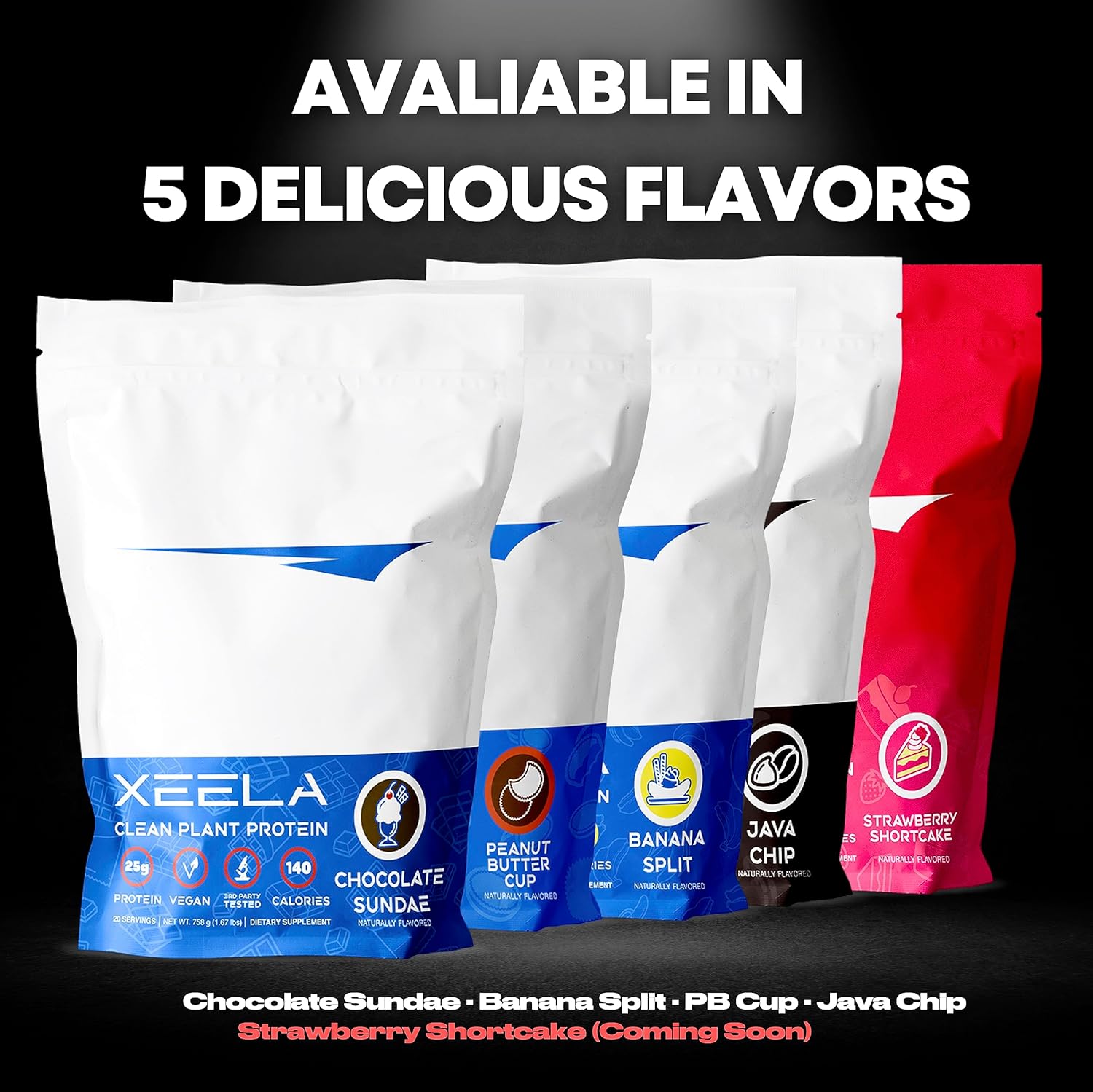 High Protein Plant-Based Vegan Powder - Independently Tested, 25g Pea Protein for Men & Women - Vitamins & Minerals, Non-GMO, Dairy & Gluten Free, Low Carb & Low Fat - Banana Split Flavor