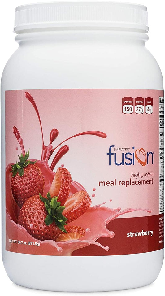 High-Protein Strawberry Meal Replacement Powder for Bariatric Surgery Patients - 27g Protein, 21 Servings, No Gluten, Aspartame, or Sugar