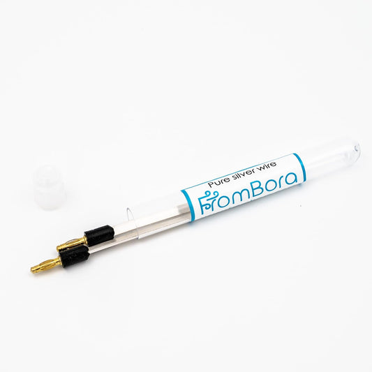 High Purity 99.99% Silver Wire with Connector - 12GA 4" - Certificate Included - For Bora Colloidal Silver Generator