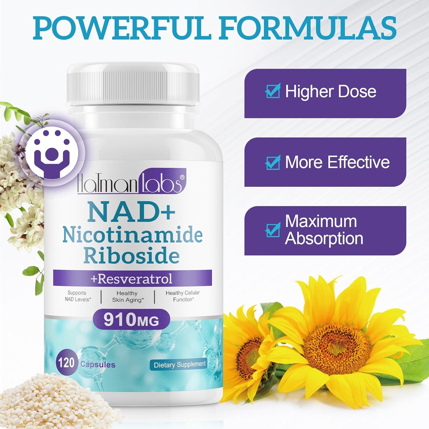 High Purity Liposomal NAD+ Supplement with Resveratrol & Quercetin - 120 Capsules for Anti-Aging, Focus, Energy - BoostGo Australia