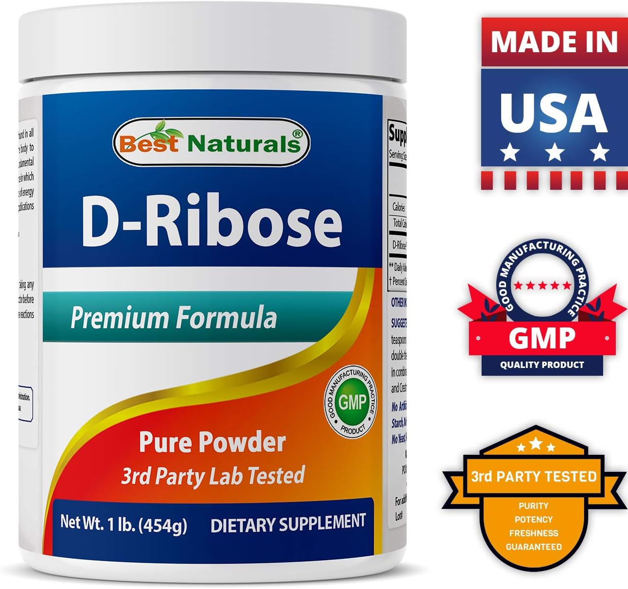 High-Quality 1lb D-Ribose Powder & B-100 Complex - Top Natural Supplements