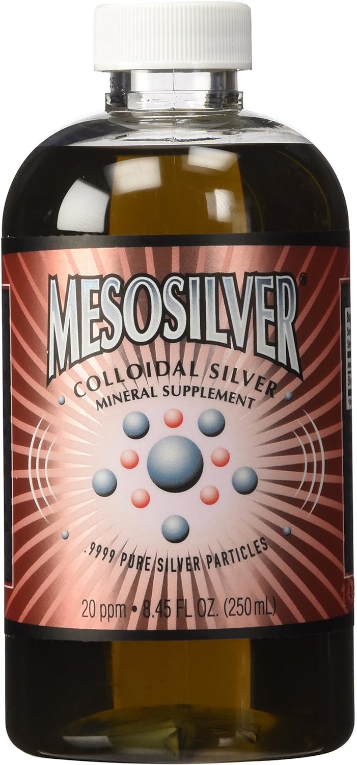 High-Quality 20 ppm Colloidal Silver Solution - 250 mL/8.45 Oz - Purest Colloids MesoSilver