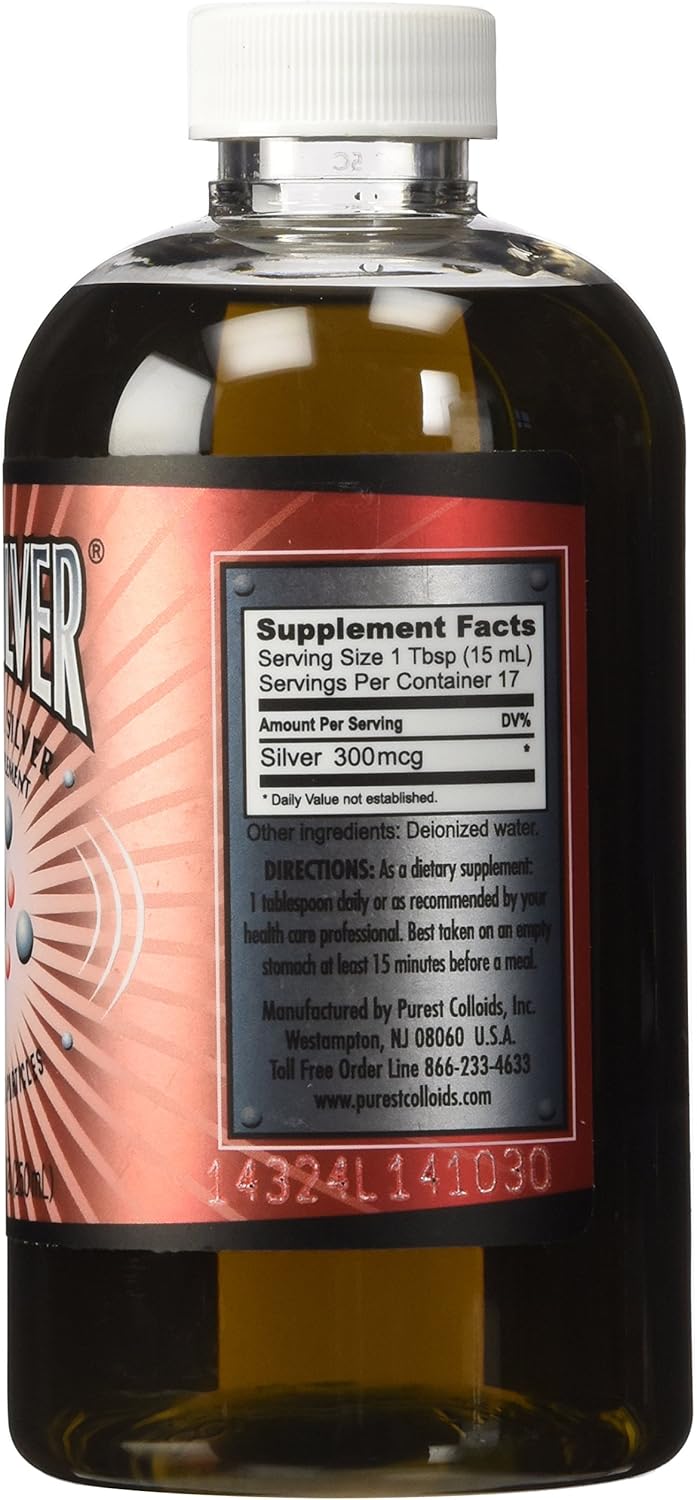 High-Quality 20 ppm Colloidal Silver Solution - 250 mL/8.45 Oz - Purest Colloids MesoSilver