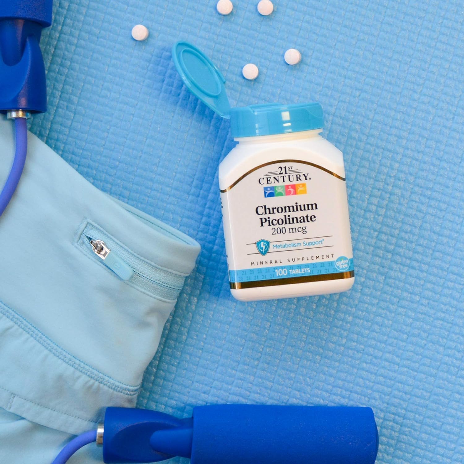 High-Quality 21st Century Chromium Picolinate Supplement - 200 mcg, 100 Tablets