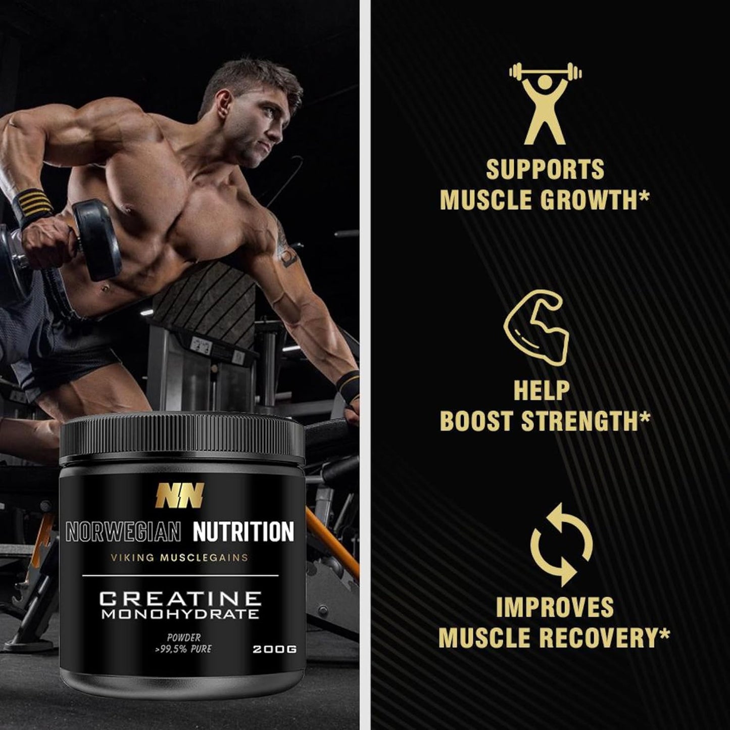 High-Quality 500g Creatine Monohydrate Powder from Norway - Unflavored Formula for Maximum Nutrition