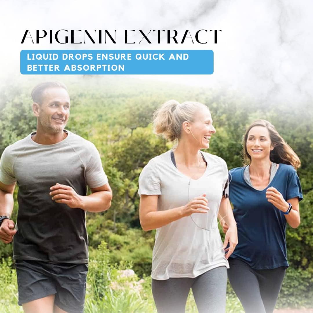 High-Quality Absonutrix Apigenin Drops - 75mg per Serving, 4oz Bottle, 200 Servings - USA Made, Quick Absorption, Non-GMO - GMP Certified, Cruelty-Free