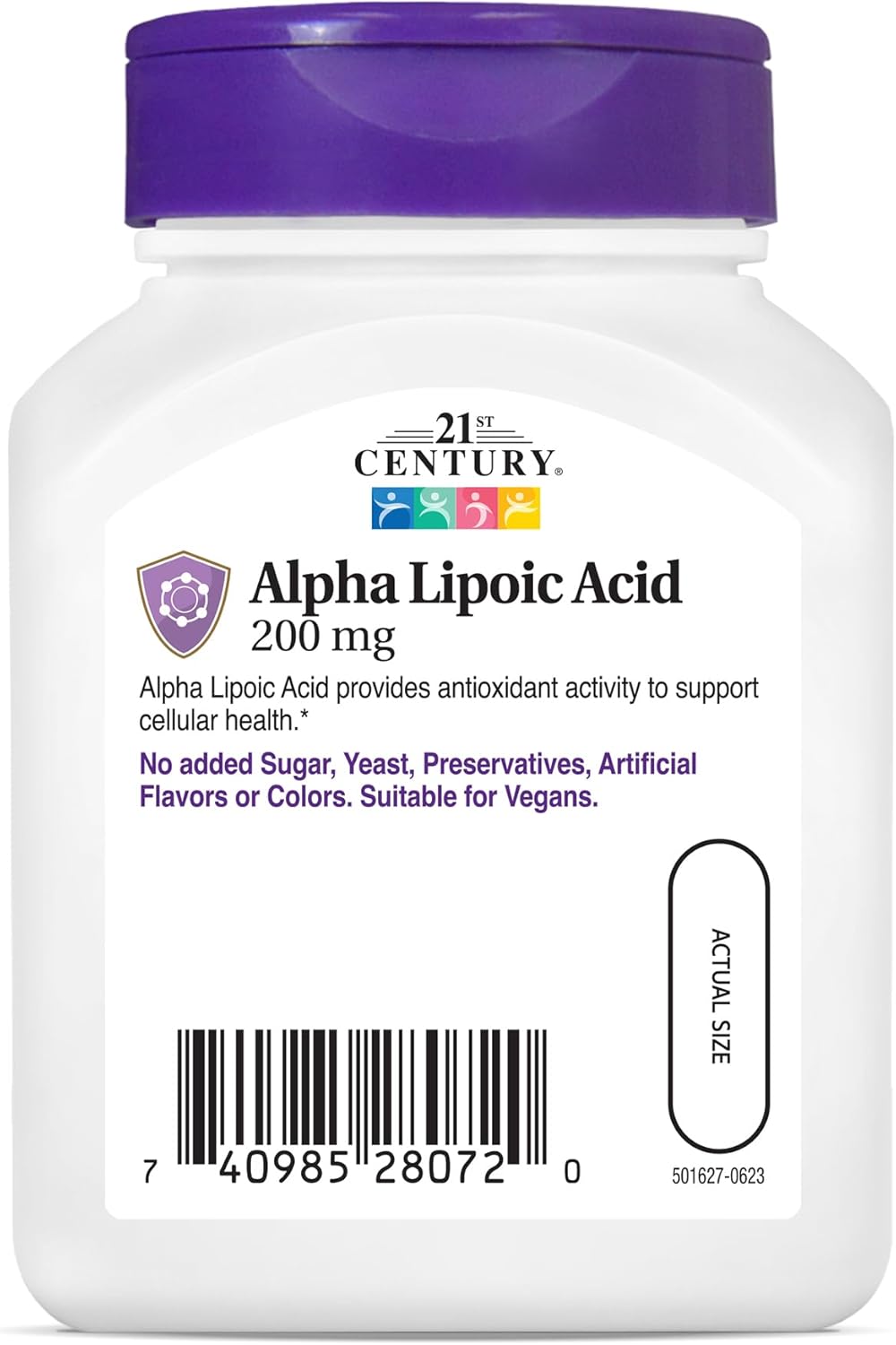 High-Quality Alpha Lipoic Acid 200mg Capsules for 21st Century Healthcare, 60 Count Vegetarian Formula