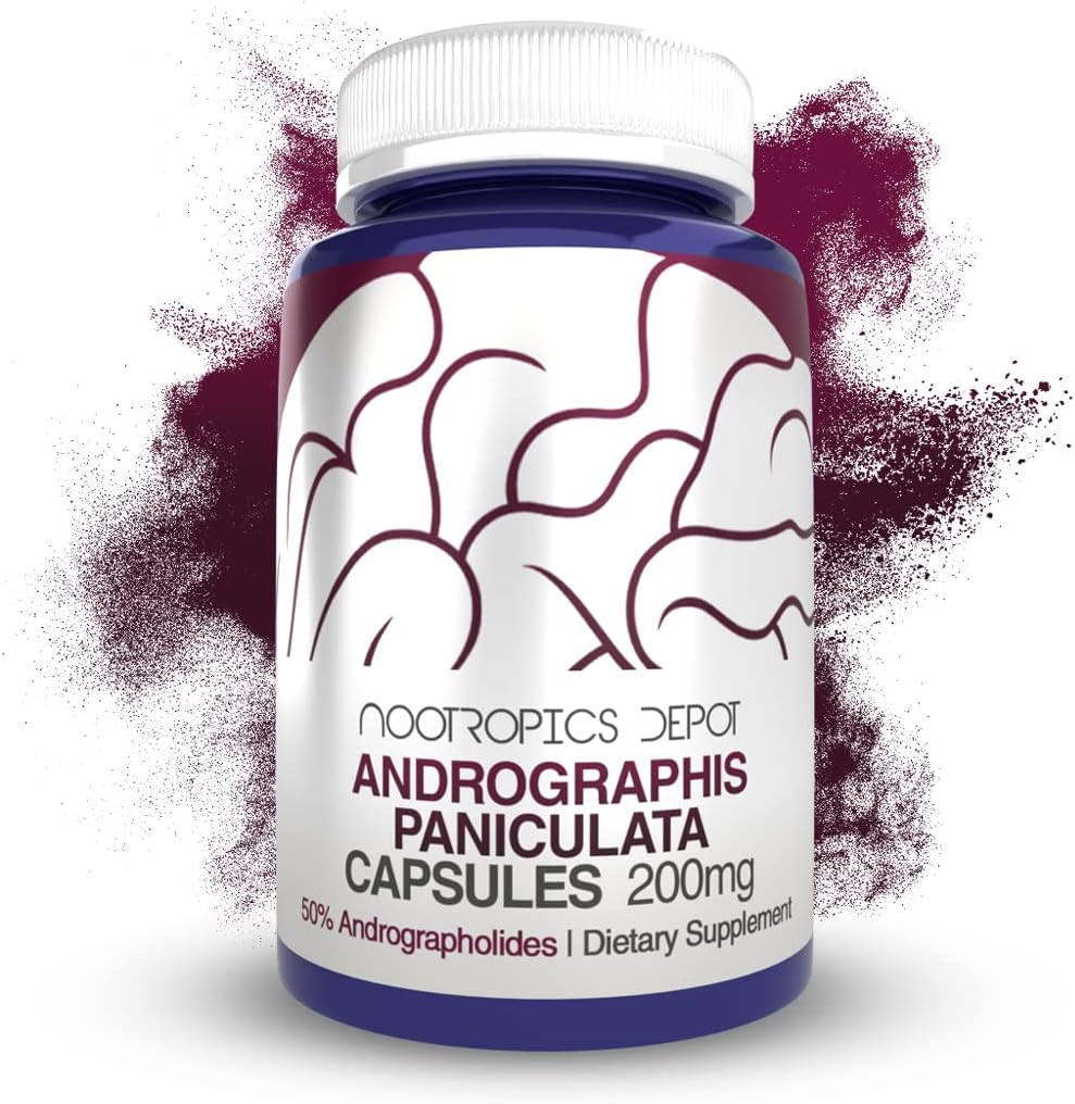 High-Quality Andrographis paniculata Capsules | 200mg | 180 Count | 50% Andrographolides | Boosts Immune & Cellular Function