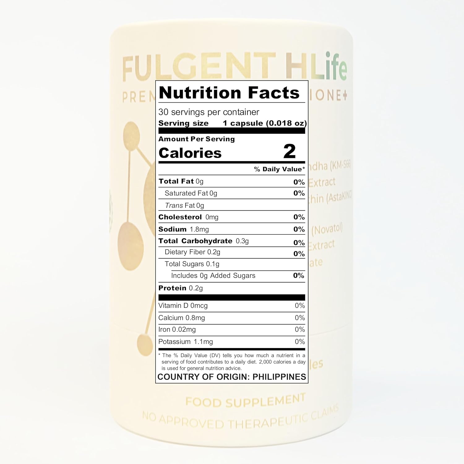 High-Quality Antioxidant Supplement with S-Acetyl Glutathione, Ashwagandha, Astaxanthin, Coenzyme Q10 - 30 Capsules, 500mg