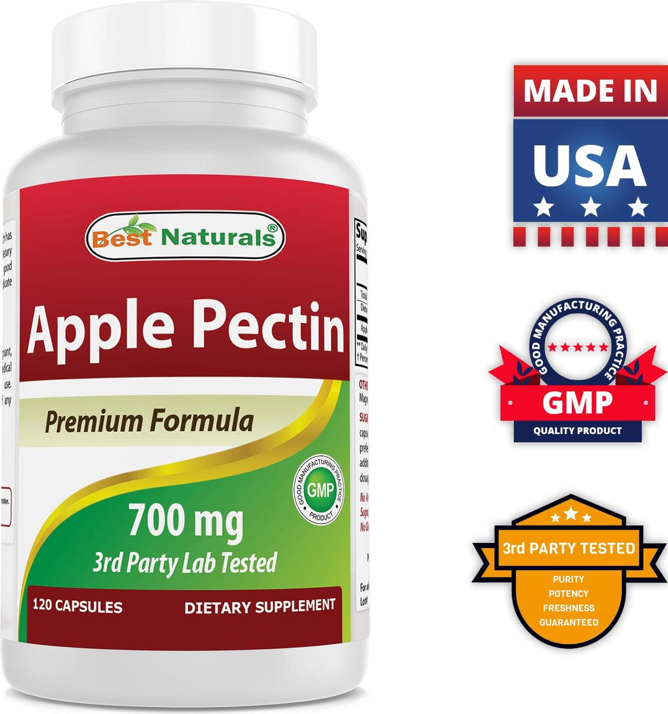 High-Quality Apple Pectin with Selenium Supplement - 700mg Pectin & 200mcg Selenium for Immune Support