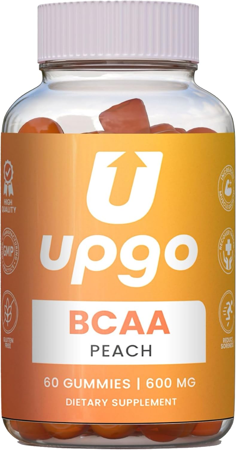 High-Quality BCAA Gummies: 600mg Amino Acid Supplement, 30 Servings, Peach Flavor, Made in the USA
