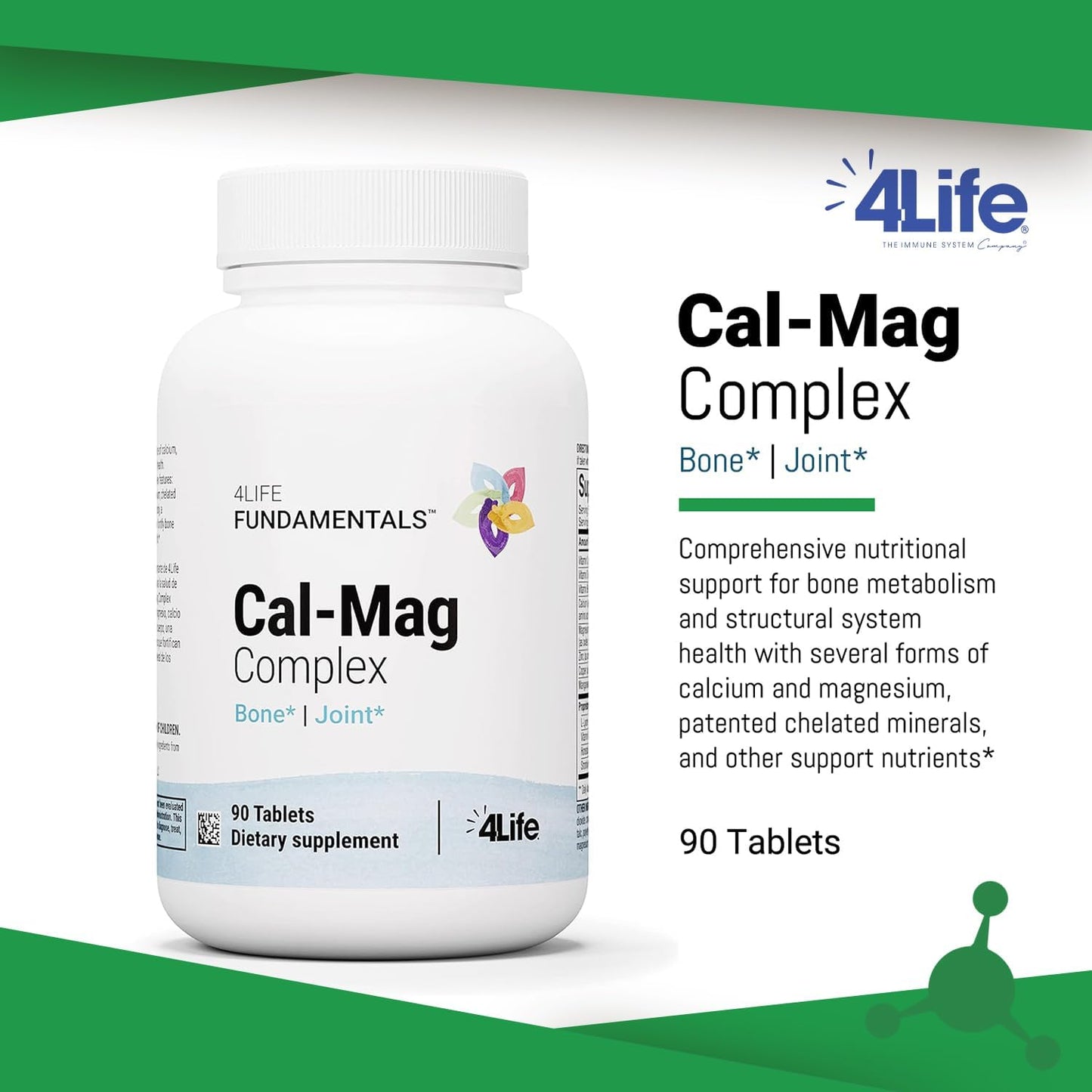 High-Quality Cal-Mag Complex Supplement - 90 Tablets with Calcium, Magnesium, Vitamin D, and K