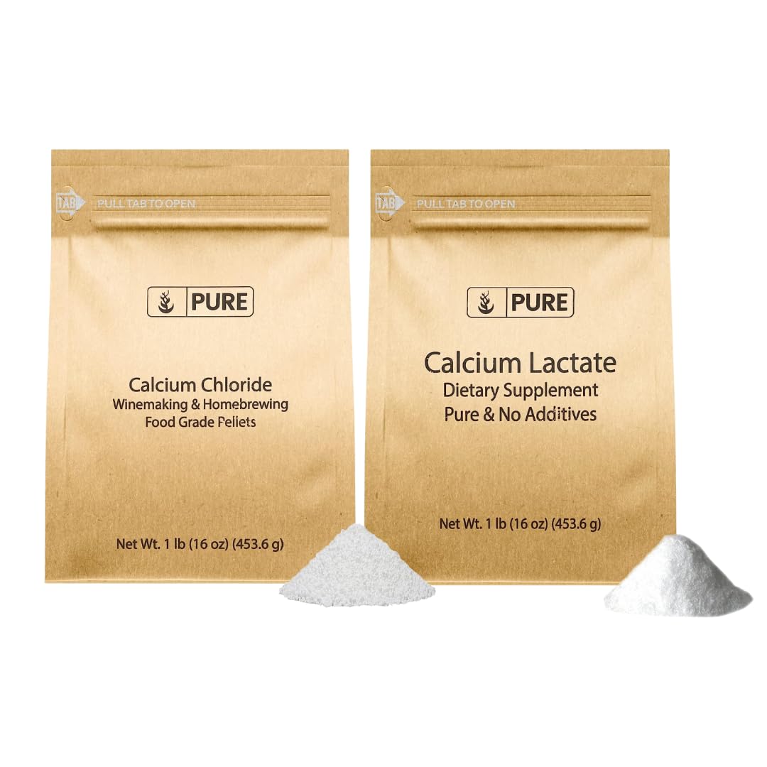 High-Quality Calcium Chloride & Calcium Lactate Bundle - 1lb Dietary Supplement Fine Powders