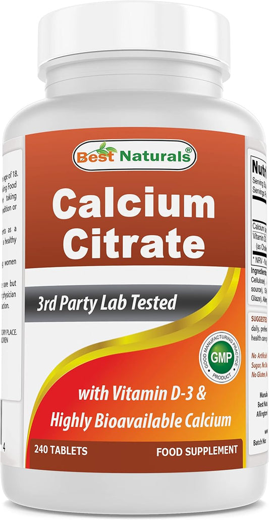 High-Quality Calcium Citrate with Vitamin D-3 in 240 Tablets - 240 Count Pack - BoostGo Australia