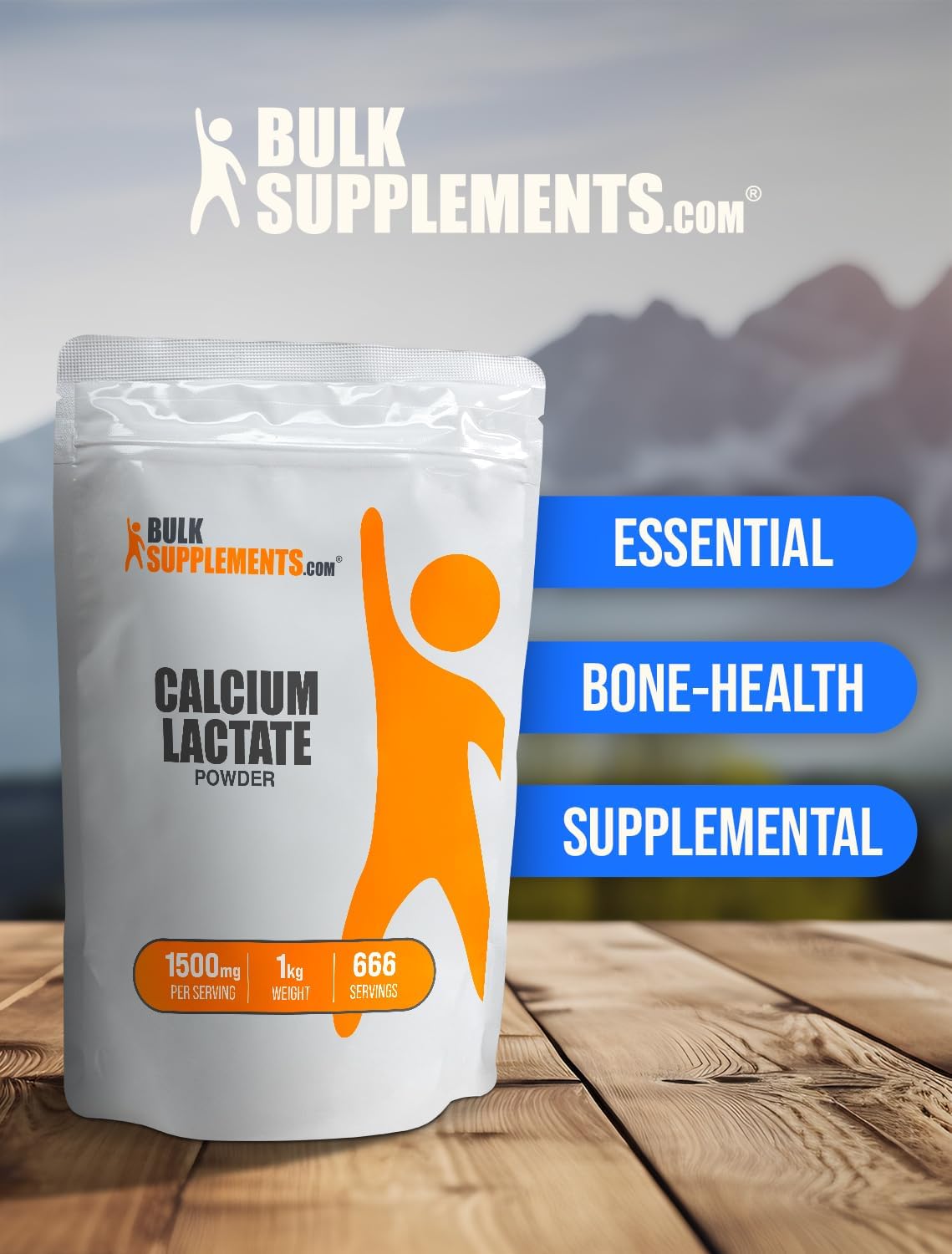 High-Quality Calcium Lactate Powder - 1500mg per Serving, Food Grade Supplement - 5kg Bulk Packs (11 lbs) - Pack of 5