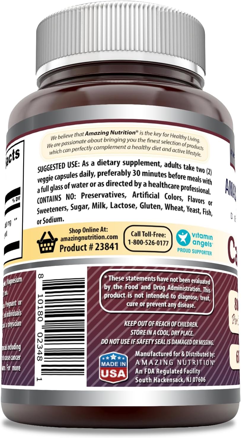 High-Quality Caralluma Supplement | 800 Mg Per Serving | 60 Veggie Capsules | Non-GMO & Gluten-Free | Made in USA by Amazing Nutrition