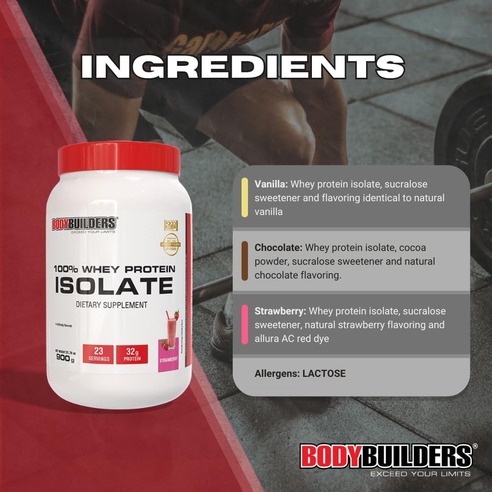 High-Quality Chocolate Flavored 100% Whey Protein Isolate for Bodybuilders (1.98 lbs)
