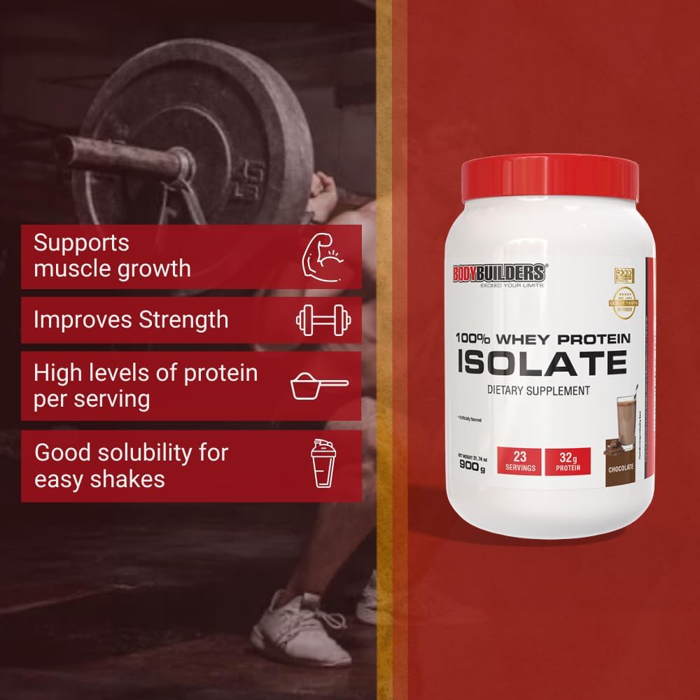 High-Quality Chocolate Flavored 100% Whey Protein Isolate for Bodybuilders (1.98 lbs)