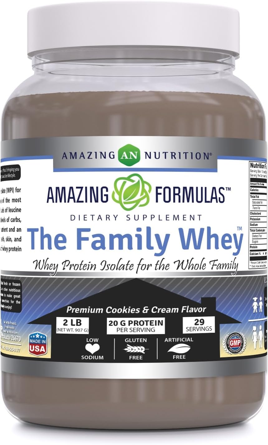 High-Quality Chocolate Whey Protein Isolate Powder | 2 Lbs | Non-GMO & Gluten-Free | Made in the USA by Amazing Nutrition