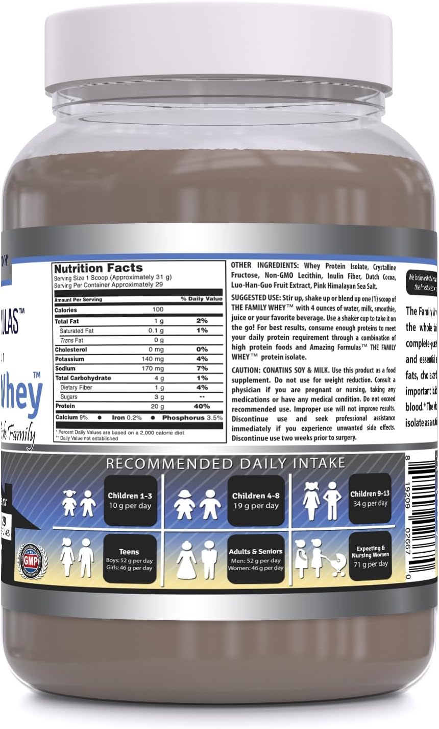 High-Quality Chocolate Whey Protein Isolate Powder | 2 Lbs | Non-GMO & Gluten-Free | Made in the USA by Amazing Nutrition