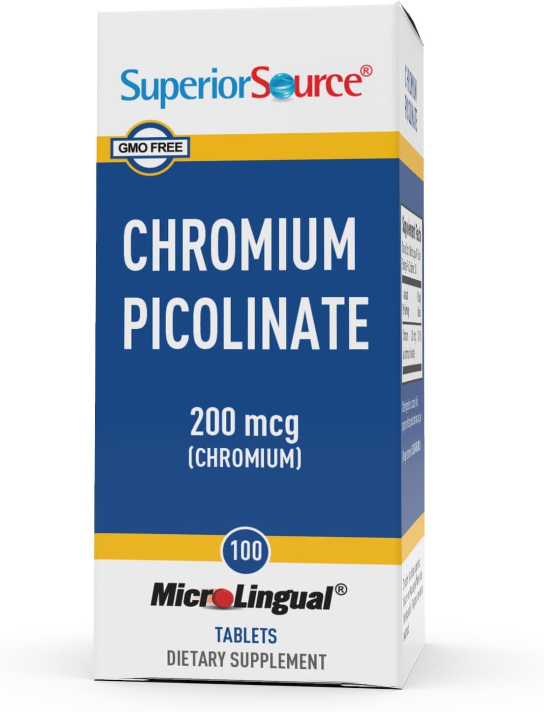High-Quality Chromium Picolinate Supplement for Sugar Metabolism Support - 500 mcg, 50 Tablets - Men and Women's Health Mineral Aid