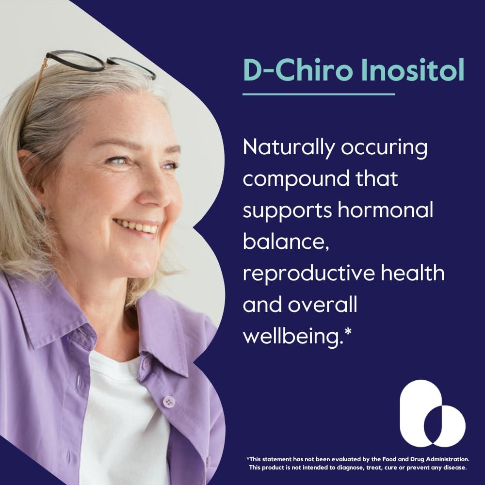 High Quality D-Chiro Inositol Supplement (120 Capsules) - Vegan, Non-GMO, Gluten-Free - 40:1 Inositol Ratio - No Stearates