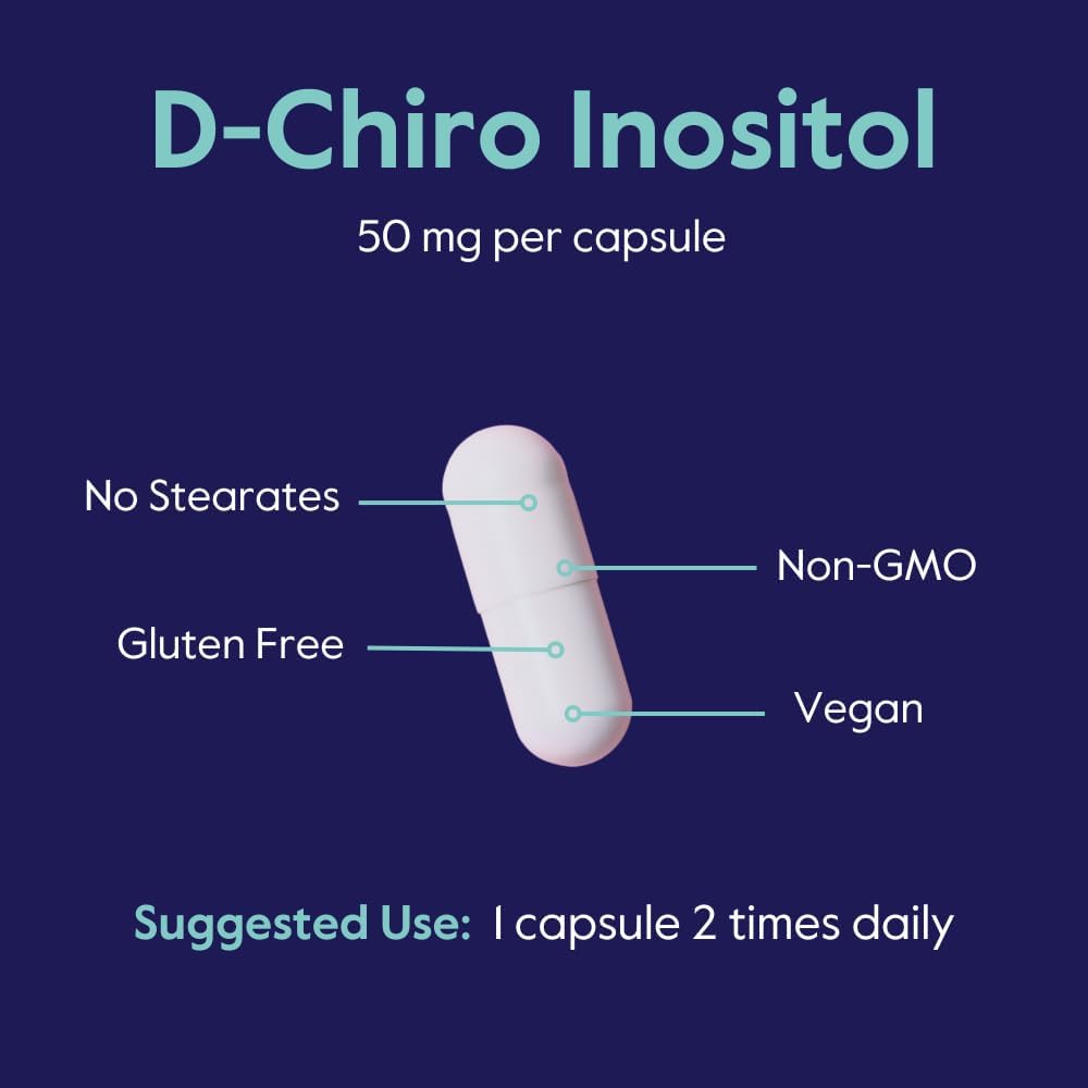 High Quality D-Chiro Inositol Supplement (120 Capsules) - Vegan, Non-GMO, Gluten-Free - 40:1 Inositol Ratio - No Stearates