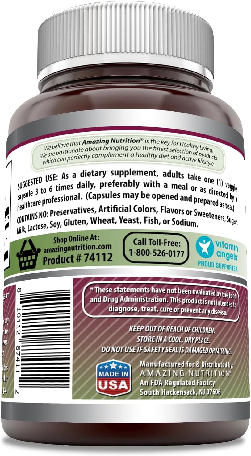 High-Quality Echinacea Supplement | 400 Mg per Serving | 240 Veggie Capsules | Non-GMO & Gluten-Free | Made in USA by Amazing Nutrition