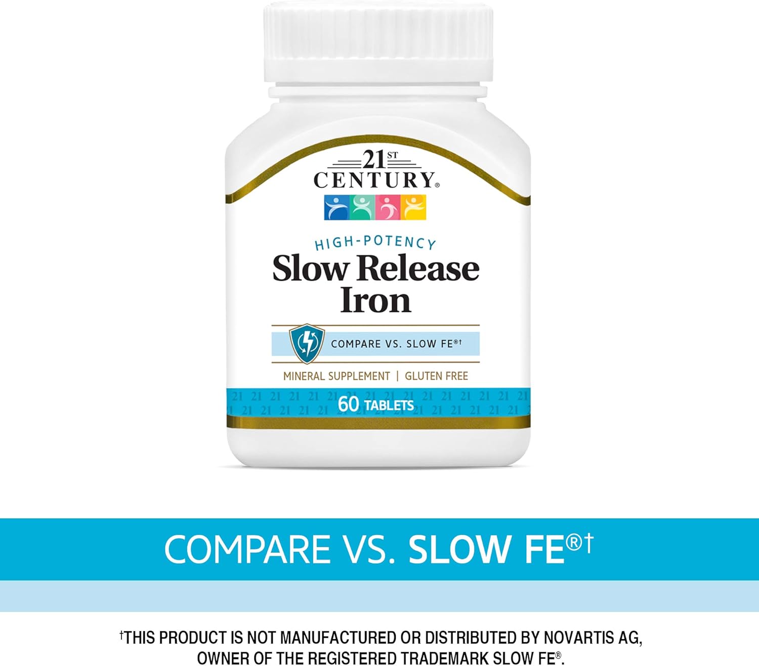 High-Quality Folic Acid and Slow-Release Iron Supplements - 400 mcg Folic Acid, 250 Tablets & 60 Iron Tablets