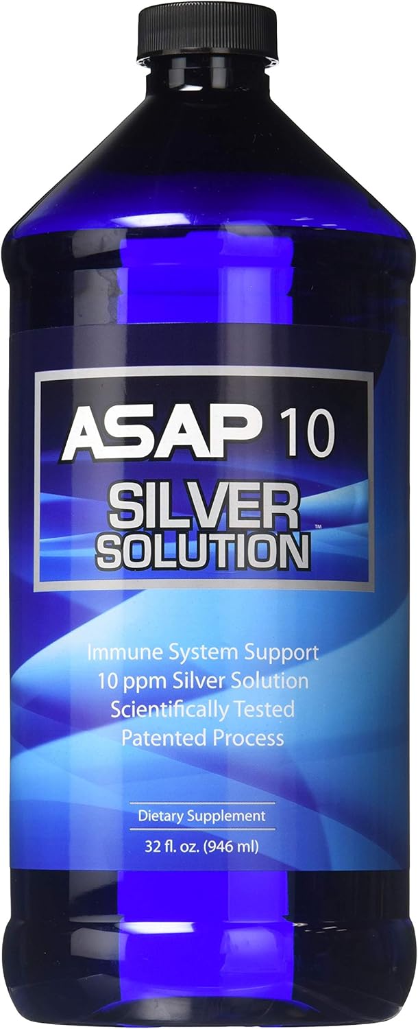 High-Quality Immune System Support - 10 ppm Silver Solution Dietary Supplement - 32 fl. oz. Bottle by American Biotech Labs